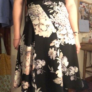 Black floral skirt